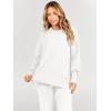 imageANRABESS Women 2 Piece Outfits Oversized Chunky Knit Sweater Top Wide Leg Pants 2024 Fall Lounge Set Trendy Cozy ClothesWhite