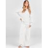imageANRABESS Women 2 Piece Outfits Oversized Chunky Knit Sweater Top Wide Leg Pants 2024 Fall Lounge Set Trendy Cozy ClothesWhite