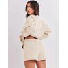 imageANRABESS Women 2 Piece Outfits Sweat Shorts Sets 2025 Oversized Casual Lounge Matching Set Sweatsuit Tracksuit ClothesApricot