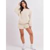 imageANRABESS Women 2 Piece Outfits Sweat Shorts Sets 2025 Oversized Casual Lounge Matching Set Sweatsuit Tracksuit ClothesApricot