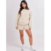 imageANRABESS Women 2 Piece Outfits Sweat Shorts Sets 2025 Oversized Casual Lounge Matching Set Sweatsuit Tracksuit ClothesApricot