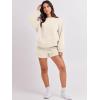 imageANRABESS Women 2 Piece Outfits Sweat Shorts Sets 2025 Oversized Casual Lounge Matching Set Sweatsuit Tracksuit ClothesBeige
