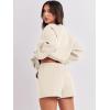 imageANRABESS Women 2 Piece Outfits Sweat Shorts Sets 2025 Oversized Casual Lounge Matching Set Sweatsuit Tracksuit ClothesBeige