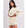 imageANRABESS Women 2 Piece Outfits Sweat Shorts Sets 2025 Oversized Casual Lounge Matching Set Sweatsuit Tracksuit ClothesBeige