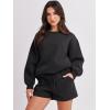 imageANRABESS Women 2 Piece Outfits Sweat Shorts Sets 2025 Oversized Casual Lounge Matching Set Sweatsuit Tracksuit ClothesBlack
