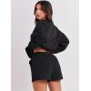 imageANRABESS Women 2 Piece Outfits Sweat Shorts Sets 2025 Oversized Casual Lounge Matching Set Sweatsuit Tracksuit ClothesBlack