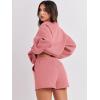 imageANRABESS Women 2 Piece Outfits Sweat Shorts Sets 2025 Oversized Casual Lounge Matching Set Sweatsuit Tracksuit ClothesDark Pink