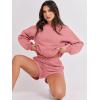 imageANRABESS Women 2 Piece Outfits Sweat Shorts Sets 2025 Oversized Casual Lounge Matching Set Sweatsuit Tracksuit ClothesDark Pink