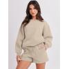 imageANRABESS Women 2 Piece Outfits Sweat Shorts Sets 2025 Oversized Casual Lounge Matching Set Sweatsuit Tracksuit ClothesDeep Khaki