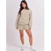 imageANRABESS Women 2 Piece Outfits Sweat Shorts Sets 2025 Oversized Casual Lounge Matching Set Sweatsuit Tracksuit ClothesDeep Khaki