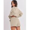 imageANRABESS Women 2 Piece Outfits Sweat Shorts Sets 2025 Oversized Casual Lounge Matching Set Sweatsuit Tracksuit ClothesDeep Khaki