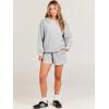 imageANRABESS Women 2 Piece Outfits Sweat Shorts Sets 2025 Oversized Casual Lounge Matching Set Sweatsuit Tracksuit ClothesLight Grey
