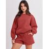 imageANRABESS Women 2 Piece Outfits Sweat Shorts Sets 2025 Oversized Casual Lounge Matching Set Sweatsuit Tracksuit ClothesRust Red