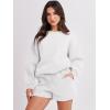 imageANRABESS Women 2 Piece Outfits Sweat Shorts Sets 2025 Oversized Casual Lounge Matching Set Sweatsuit Tracksuit ClothesWhite