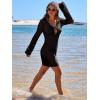 imageANRABESS Women Beach Crochet Cover Ups Summer Knit Swimwear Mesh Bathing Suit Hollow Out Dress 2025 Vacation SwimsuitBlack