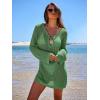 imageANRABESS Women Beach Crochet Cover Ups Summer Knit Swimwear Mesh Bathing Suit Hollow Out Dress 2025 Vacation SwimsuitGrass