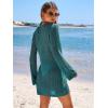 imageANRABESS Women Beach Crochet Cover Ups Summer Knit Swimwear Mesh Bathing Suit Hollow Out Dress 2025 Vacation SwimsuitLake