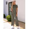 imageANRABESS Womens 2 Piece Outfits Lounge Sets 2025 Summer Sweatsuits Short Sleeve Wide Leg Pants Sweat Set Tracksuits ClothesArmy Green