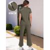 imageANRABESS Womens 2 Piece Outfits Lounge Sets 2025 Summer Sweatsuits Short Sleeve Wide Leg Pants Sweat Set Tracksuits ClothesArmy Green