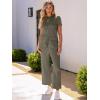 imageANRABESS Womens 2 Piece Outfits Lounge Sets 2025 Summer Sweatsuits Short Sleeve Wide Leg Pants Sweat Set Tracksuits ClothesArmy Green