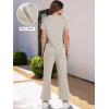 imageANRABESS Womens 2 Piece Outfits Lounge Sets 2025 Summer Sweatsuits Short Sleeve Wide Leg Pants Sweat Set Tracksuits ClothesBeige