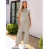imageANRABESS Womens 2 Piece Outfits Lounge Sets 2025 Summer Sweatsuits Short Sleeve Wide Leg Pants Sweat Set Tracksuits ClothesBeige