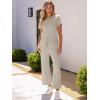 imageANRABESS Womens 2 Piece Outfits Lounge Sets 2025 Summer Sweatsuits Short Sleeve Wide Leg Pants Sweat Set Tracksuits ClothesBeige