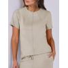 imageANRABESS Womens 2 Piece Outfits Lounge Sets 2025 Summer Sweatsuits Short Sleeve Wide Leg Pants Sweat Set Tracksuits ClothesBeige