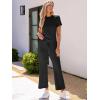imageANRABESS Womens 2 Piece Outfits Lounge Sets 2025 Summer Sweatsuits Short Sleeve Wide Leg Pants Sweat Set Tracksuits ClothesBlack