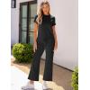 imageANRABESS Womens 2 Piece Outfits Lounge Sets 2025 Summer Sweatsuits Short Sleeve Wide Leg Pants Sweat Set Tracksuits ClothesBlack