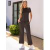 imageANRABESS Womens 2 Piece Outfits Lounge Sets 2025 Summer Sweatsuits Short Sleeve Wide Leg Pants Sweat Set Tracksuits ClothesCoffee
