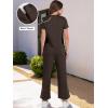 imageANRABESS Womens 2 Piece Outfits Lounge Sets 2025 Summer Sweatsuits Short Sleeve Wide Leg Pants Sweat Set Tracksuits ClothesCoffee