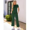 imageANRABESS Womens 2 Piece Outfits Lounge Sets 2025 Summer Sweatsuits Short Sleeve Wide Leg Pants Sweat Set Tracksuits ClothesDark Green