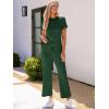 imageANRABESS Womens 2 Piece Outfits Lounge Sets 2025 Summer Sweatsuits Short Sleeve Wide Leg Pants Sweat Set Tracksuits ClothesDark Green