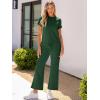 imageANRABESS Womens 2 Piece Outfits Lounge Sets 2025 Summer Sweatsuits Short Sleeve Wide Leg Pants Sweat Set Tracksuits ClothesDark Green