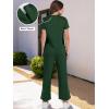 imageANRABESS Womens 2 Piece Outfits Lounge Sets 2025 Summer Sweatsuits Short Sleeve Wide Leg Pants Sweat Set Tracksuits ClothesDark Green