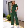 imageANRABESS Womens 2 Piece Outfits Lounge Sets 2025 Summer Sweatsuits Short Sleeve Wide Leg Pants Sweat Set Tracksuits ClothesDark Green