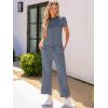 imageANRABESS Womens 2 Piece Outfits Lounge Sets 2025 Summer Sweatsuits Short Sleeve Wide Leg Pants Sweat Set Tracksuits ClothesDeep Grey