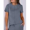 imageANRABESS Womens 2 Piece Outfits Lounge Sets 2025 Summer Sweatsuits Short Sleeve Wide Leg Pants Sweat Set Tracksuits ClothesDeep Grey