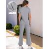 imageANRABESS Womens 2 Piece Outfits Lounge Sets 2025 Summer Sweatsuits Short Sleeve Wide Leg Pants Sweat Set Tracksuits ClothesGrey