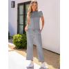 imageANRABESS Womens 2 Piece Outfits Lounge Sets 2025 Summer Sweatsuits Short Sleeve Wide Leg Pants Sweat Set Tracksuits ClothesGrey