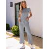 imageANRABESS Womens 2 Piece Outfits Lounge Sets 2025 Summer Sweatsuits Short Sleeve Wide Leg Pants Sweat Set Tracksuits ClothesGrey