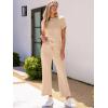 imageANRABESS Womens 2 Piece Outfits Lounge Sets 2025 Summer Sweatsuits Short Sleeve Wide Leg Pants Sweat Set Tracksuits ClothesKhkai