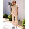 imageANRABESS Womens 2 Piece Outfits Lounge Sets 2025 Summer Sweatsuits Short Sleeve Wide Leg Pants Sweat Set Tracksuits ClothesKhkai