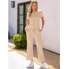 imageANRABESS Womens 2 Piece Outfits Lounge Sets 2025 Summer Sweatsuits Short Sleeve Wide Leg Pants Sweat Set Tracksuits ClothesKhkai