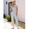 imageANRABESS Womens 2 Piece Outfits Lounge Sets 2025 Summer Sweatsuits Short Sleeve Wide Leg Pants Sweat Set Tracksuits ClothesLight Grey