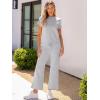 imageANRABESS Womens 2 Piece Outfits Lounge Sets 2025 Summer Sweatsuits Short Sleeve Wide Leg Pants Sweat Set Tracksuits ClothesLight Grey