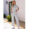 imageANRABESS Womens 2 Piece Outfits Lounge Sets 2025 Summer Sweatsuits Short Sleeve Wide Leg Pants Sweat Set Tracksuits ClothesLight Grey