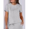 imageANRABESS Womens 2 Piece Outfits Lounge Sets 2025 Summer Sweatsuits Short Sleeve Wide Leg Pants Sweat Set Tracksuits ClothesLight Grey