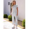 imageANRABESS Womens 2 Piece Outfits Lounge Sets 2025 Summer Sweatsuits Short Sleeve Wide Leg Pants Sweat Set Tracksuits ClothesLight Grey